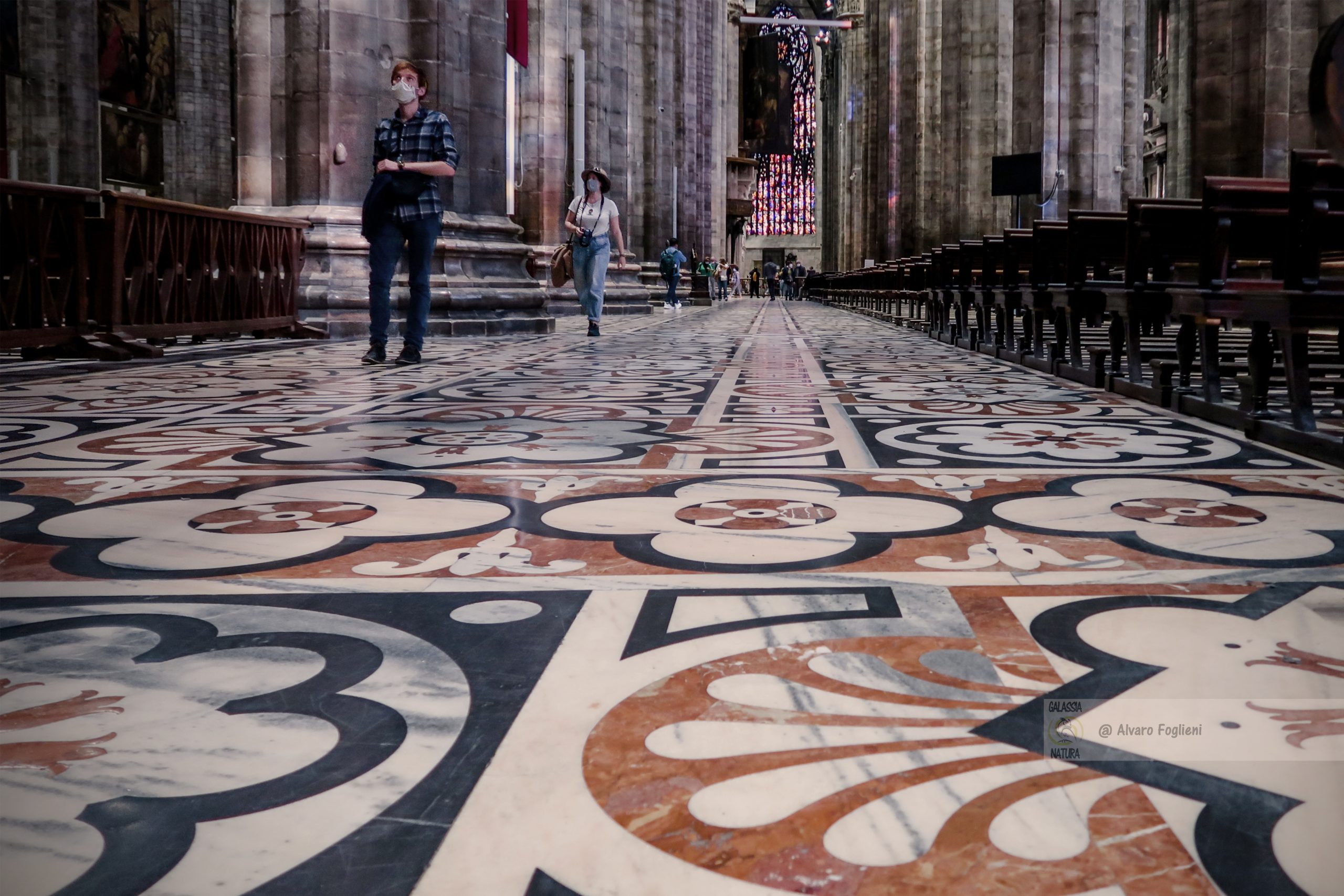 Pavimenti Marmorei del Duomo di Milano, Arte da Camminare e Fotografare pavimenti; Duomo Milano, fotografia artistica, marmi colorati, disegni floreali, tecniche fotografiche.